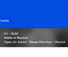 ADELE MUNICH 2 AUGUSTUS - VON 275 EURO -> 180 EURO