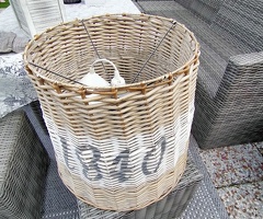 Super leuke rattan hanglamp met 1840 er op