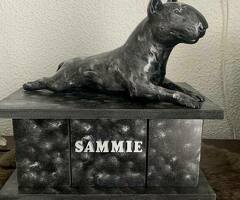 Bull Terrier beeld los of als set inclusief urn te koop - 1