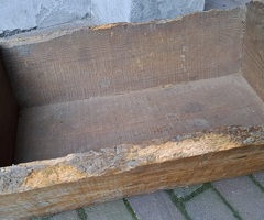 Robuste antike alte Holzkiste, Kastentrog, 53 x 34 x 19 cm, Etage 3