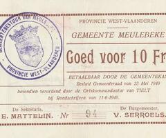 Gemeente MEULEBEKE WEST FLANDERS 1940  SEJE VAN 4