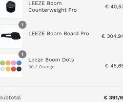 Leeze boom board pro met extra's, als nieuw