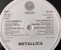 METALLICA 2 LP Black Album 1991 Holland