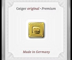 Gold Bar Geiger original - 1 g .9999 square, 1 gram Goud