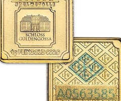 Gold Bar Geiger original - 1 g .9999 square, 1 gram Goud