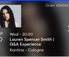 2 Lauren Spencer Q&A VIP tickets koln 20 sep