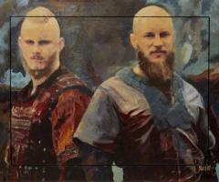 Ragnar and Son by Peter Donkersloot, unique piece 150x120 cm - 1